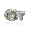 Recessed ring set DECOCLIC DUALBEAM + U-DIM, round, opening Ø 6.8cm, incl. socket + MM26712, brushed iron