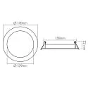 recessed downlight LED PANEL FLAT 170 R SCCT MP round, CCT Switch, switchable, multipower IP44, white 