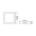 nobilé LED paneel 300 Q hoekig, UGR < 19, geschikt voor beeldschermwerkstations, dimbaar 12W 1000lm 4000K CRI 80