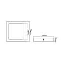 nobilé Onbouwdownlight LED PANEL FLAT 170 Q SCCT DIM hoekig, CCT Switch IP44, wit dimbaar