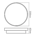 surface luminaire WD 300 R SCCT MP SENSOR with sensor, CCT Switch, switchable, multipower IP44, black 