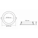 recessed downlight LED PANEL FLAT 130 R 840 350MA OPAL standard, round, excl. LED driver IP20, mat, titanium dimmable