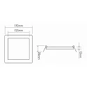 nobilé recessed downlight LED PANEL FLAT 130 Q DTW 350MA OPAL square, Dim-To-Warm, excl. LED driver IP20, mat, titanium dimmable