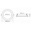 Inbouwdownlight LED PANEL FLAT 175 R 350MA IP44 rond, excl. netvoeding IP44, wit dimbaar