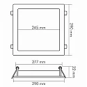 Inbouwdownlight LED PANEL FLAT 300 Q DTW 350MA OPAL hoekig, Dim-To-Warm, excl. netvoeding IP20, wit dimbaar