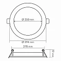 nobilé recessed downlight LED PANEL FLAT 300 R DTW 350MA OPAL round, Dim-To-Warm, excl. LED driver IP20, mat, titanium dimmable