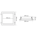 nobilé recessed downlight LED PANEL FLAT 300 Q SCCT 350MA OPAL square, CCT Switch, excl. LED driver IP20, black dimmable