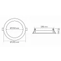 nobilé recessed downlight LED PANEL FLAT 300 R 840 350MA OPAL standard, round, excl. LED driver IP20, white dimmable
