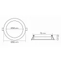 Inbouwdownlight LED PANEL FLAT 50 R 350MA IP44 rond, excl. netvoeding IP44, wit dimbaar
