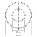 Recessed outdoor luminaire WT 50 R, IP65 on front, Ø 8.6cm, GX5.3 max. 50W, matt chrome