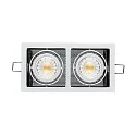 Inbouwarmatuur LED MINI KARDAN E2 BIO 2-vlams, draaibaar, dimbaar IP40, helder, zwart, titaan dimbaar 14W 1000lm 4000K CRI 97