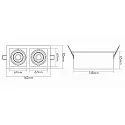 nobilé Inbouwarmatuur LED MINI KARDAN E2 BIO 2-vlams, draaibaar, dimbaar IP40, helder, zwart, titaan dimbaar 14W 1000lm 4000K CRI 97