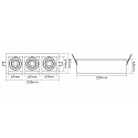 nobilé Inbouwarmatuur LED MINI KARDAN E3 BIO 3-vlams, draaibaar, dimbaar IP40, helder, zwart, titaan dimbaar 21W 1650lm 3000K CRI 97