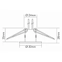 Plafondinbouwarmatuur C 411 G4 IP20, chroom mat dimbaar