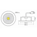 nobilé Recessed LED spot 5068 ECO FLAT, round, 350mA, 8W 4000K 750lm 38°, CRi>90, dimmable, chrome