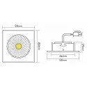 nobilé Recessed LED spot 5068Q ECO FLAT, square, 350mA, 8W 4000K 750lm 38°, swivelling, dimmable, matt white
