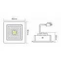 Downlight A 5068 T FLAT RQ LED draaibaar, vierkant