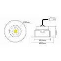 nobilé Recessed LED spot 5068 ECO FLAT glare-free, 350mA, 8W 3000K 800lm 38°, CRi>90, dimmable, matt white