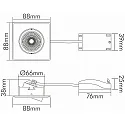 nobilé Downlight 5068Q ECO DOB hoekig IP40, chroom mat dimbaar