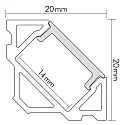 nobilé Hoekprofiel 3 OP, aluminium