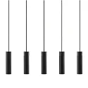 Pendant luminaire TILO, 5 flames, GU10, IP20, black