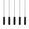 Nordlux Pendelarmatuur TILO 5-vlams GU10 IP20, zwart, zwart mat 