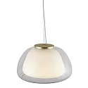 Nordlux Pendelarmatuur JELLY E27 IP20, glanzend, helder, messing, opaalwit, wit 