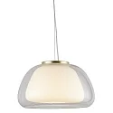 Nordlux Pendelarmatuur JELLY E27 IP20, glanzend, helder, messing, opaalwit, wit 
