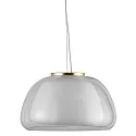 Nordlux Pendelarmatuur JELLY E27 IP20, glanzend, helder, messing, opaalwit, wit 