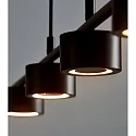 Nordlux LED Pendant luminaire CLYDE bar, 4 flames, 4x 5W, 2700K, 4x 350lm, IP20, 3-Step MOODMAKER, black