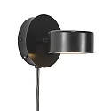 Wandarmatuur CLYDE IP20, zwart, zwart mat dimbaar