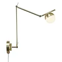 Nordlux Wandarmatuur CONTINA G9 IP20, glanzend, messing, opaalwit, wit 