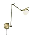 Nordlux Wandarmatuur CONTINA G9 IP20, glanzend, messing, opaalwit, wit 