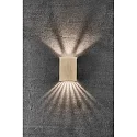 Nordlux Wandarmatuur voor buitenshuis FOLD 10 LED up down, hoekig, instelbaar, schakelbaar IP54, glanzend, messing 