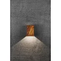 Wandarmatuur voor buitenshuis FOLD 10 up down, hoekig, instelbaar, schakelbaar IP54, corten (staal) 