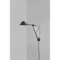 design for the people by Nordlux Wandarmatuur STAY LONG E27 IP20, zwart, zwart mat 