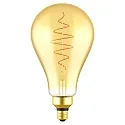 Lichtbron Edison peervorm DECO PS160 SPIRAL A160 helder E27 7W 600lm 2200K 360° CRI 80 dimbaar helder, goud dimbaar
