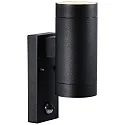 Wandarmatuur voor buitenshuis TIN MAXI up down, met sensor GU10 IP54, helder, zwart 