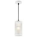 Pendelarmatuur voor buiten COUPAR met diffuser E27 IP33, wit mat dimbaar