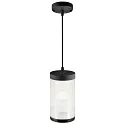 Pendelarmatuur voor buiten COUPAR met diffuser E27 IP33, zwart mat dimbaar