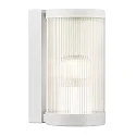 Wandarmatuur voor buitenshuis COUPAR met diffuser E27 IP54, wit mat dimbaar
