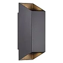 Wandarmatuur voor buitenshuis NICO SQUARE 22 up down, hoekig GU10 IP54, zwart dimbaar