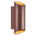 Wandarmatuur voor buitenshuis NICO ROUND 22 up down, cilindrisch GU10 IP54, roest dimbaar