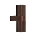 Wandarmatuur voor buitenshuis KYKLOP RIPPLE WL up / down, cilindrisch, met Lamphouder GU10 IP54, mat, roest