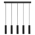 pendant luminaire TILO 5 flames, round GU10 IP20, black dimmable