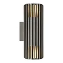 outdoor wall luminaire ALUDRA DOUBLE E27 IP54, seaside anthracite dimmable