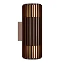 outdoor wall luminaire ALUDRA DOUBLE E27 IP54, seaside metallic brown dimmable