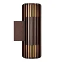 Nordlux Wandarmatuur voor buitenshuis ALUDRA DOUBLE E27 IP54, seaside metaalachtig bruin dimbaar