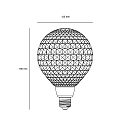 Nordlux filament lamp globe DECO G125 CHECKED switchable G125 matt E27 3,9W 500lm 3000K 360° CRI 80 , opal white 