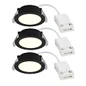Inbouwarmatuur OLEA set van 3 IP65 | IP20, zwart  4,4W 345lm 2700K 110° 110° CRI 90
